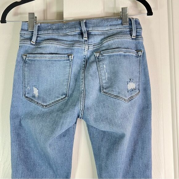 Frame Le Skinny de Jeanne Crop Jean raw hem ripped distressed jeans - Picture 8 of 12